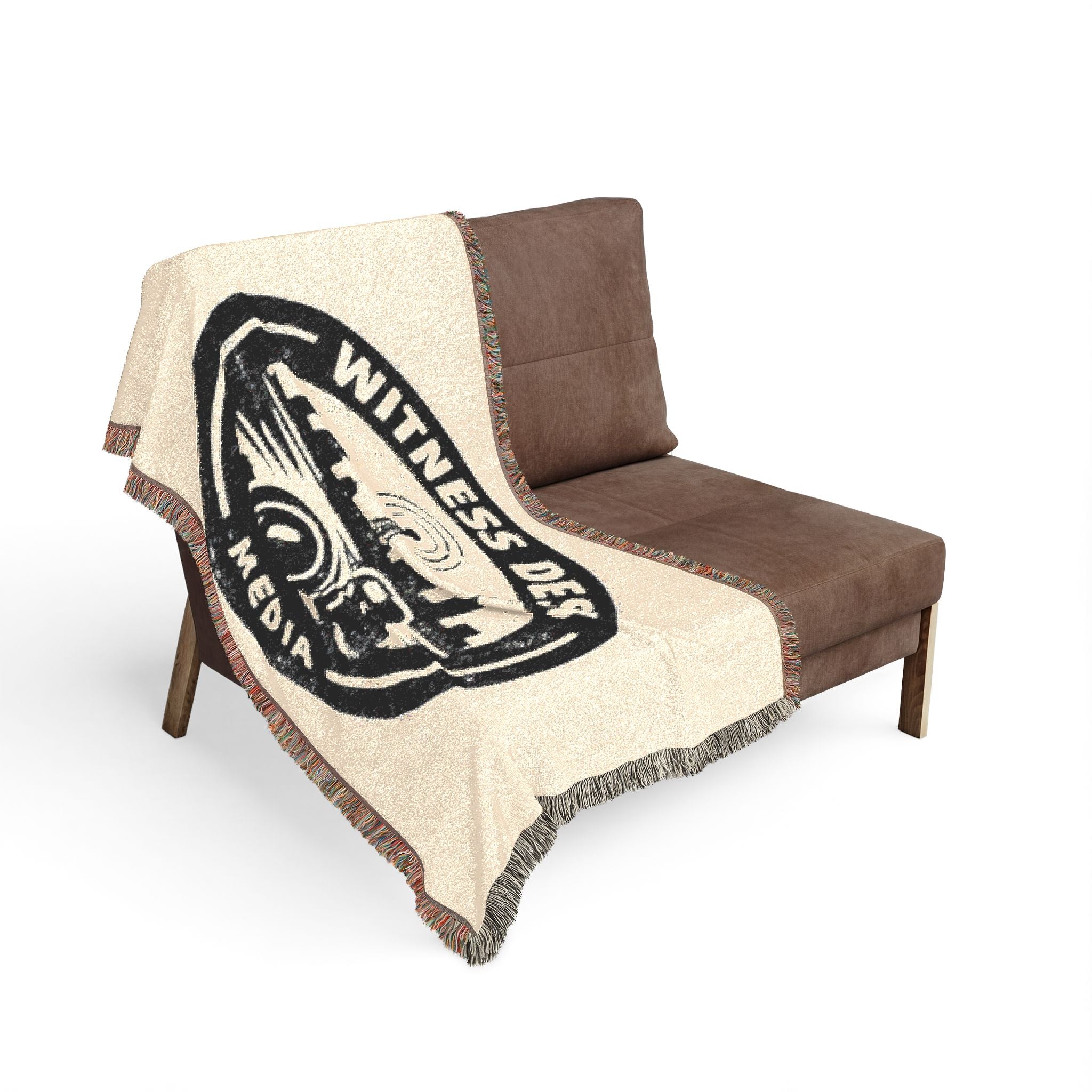 Witness Desk Media Woven Blanket – WDM Logo Throw | Independent Journalism Home Decor