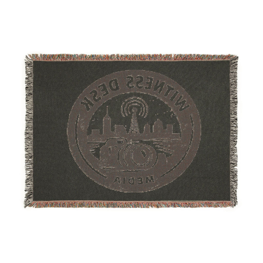Witness Desk Media Woven Blanket – WDM Logo Throw | Independent Journalism Home Decor