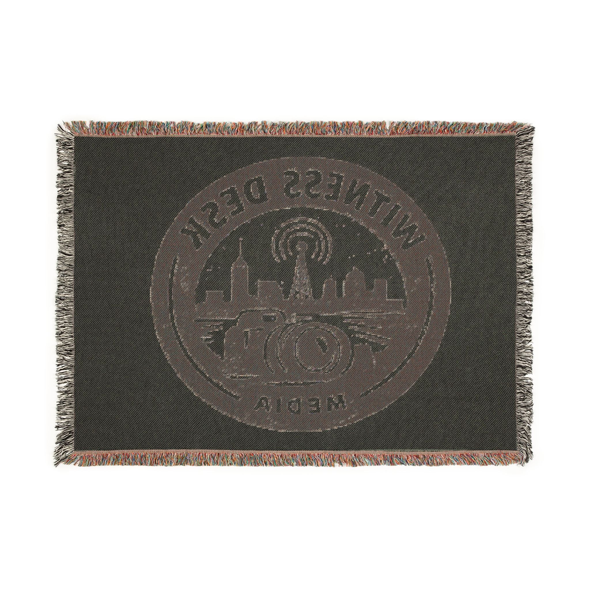 Witness Desk Media Woven Blanket – WDM Logo Throw | Independent Journalism Home Decor